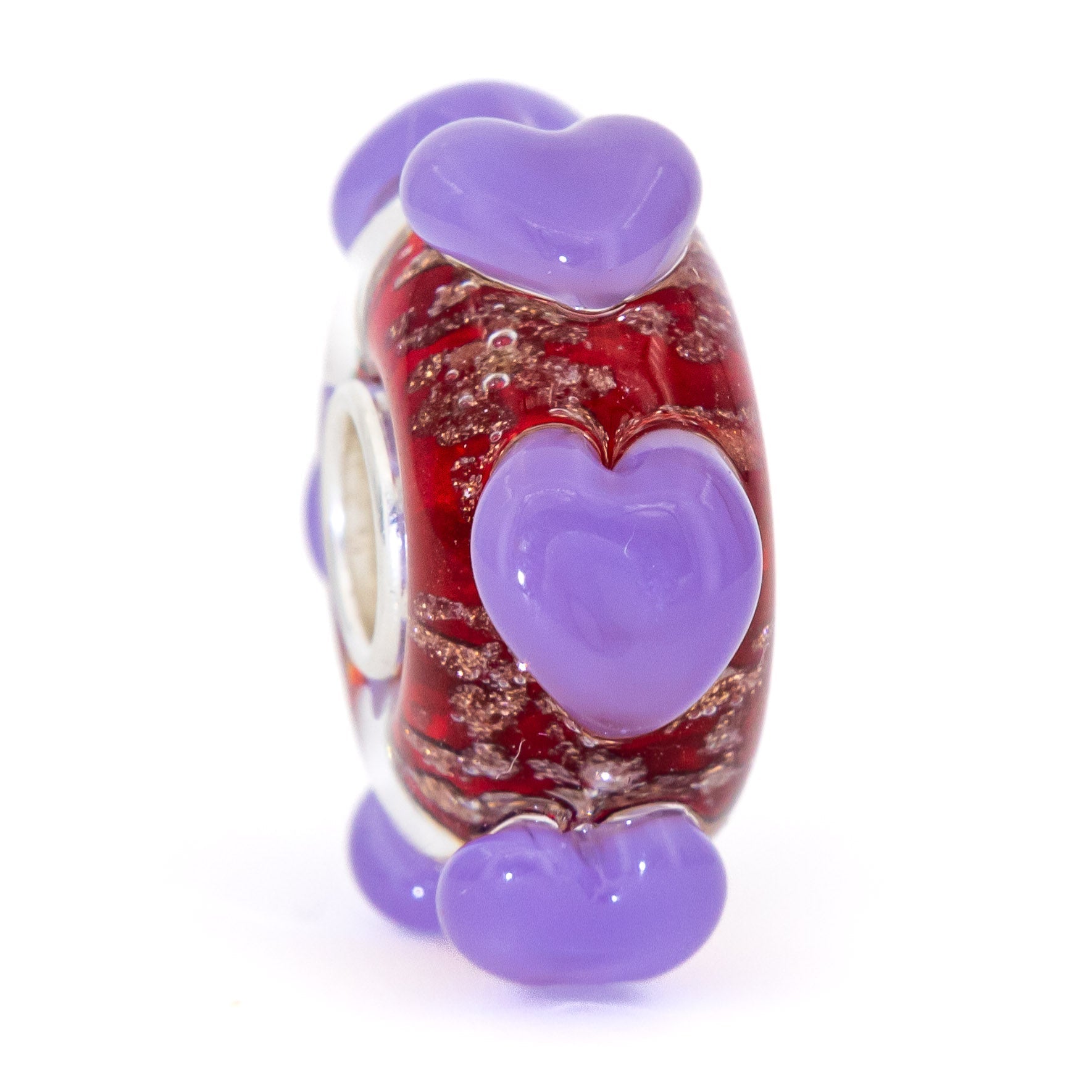 Lilac Red Gold Hearts